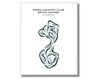Ardea Country Club - South Course, FL | Golf Course Map, Golf Map, Golfer Gift For Him, Scorecard Layout, Golfer Boyfriend Gift, Art Print