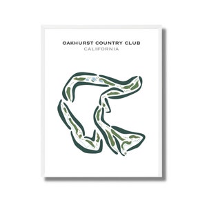 Oakhurst Country Club, CA | Golf Course Map, Golf Map, Golfer Gift For Him, Scorecard Layout, Golfer Boyfriend Gift, Art Print Decor