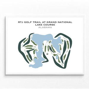 Piste de golf RTJ au parcours de golf Grand National, AL | Carte du parcours de golf, carte du golf, cadeau de golfeur pour lui, mise en page de la carte de score, cadeau petit ami golfeur