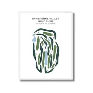 Hawthorne Valley Golf Club, Pennsylvania | Golfbaankaart, golfkaart, golfer cadeau voor hem, scorecardlay-out, cadeau golfer vriendje, kunstdruk INGELIJST