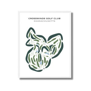 Crosswinds Golf Club, Massachusetts | Golf Course Map, Golf Map, Golfer Gift For Him,Scorecard Layout, Golfer Boyfriend Gift,Art Print Decor