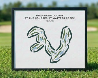Campo de golf Tradition Course en Cypresswood Golf Club, TX / Mapa de campo de golf para pared, Arte de mapa de golf, Regalo de golf, Decoración de pared para cueva de hombre, Regalo de inauguración de casa