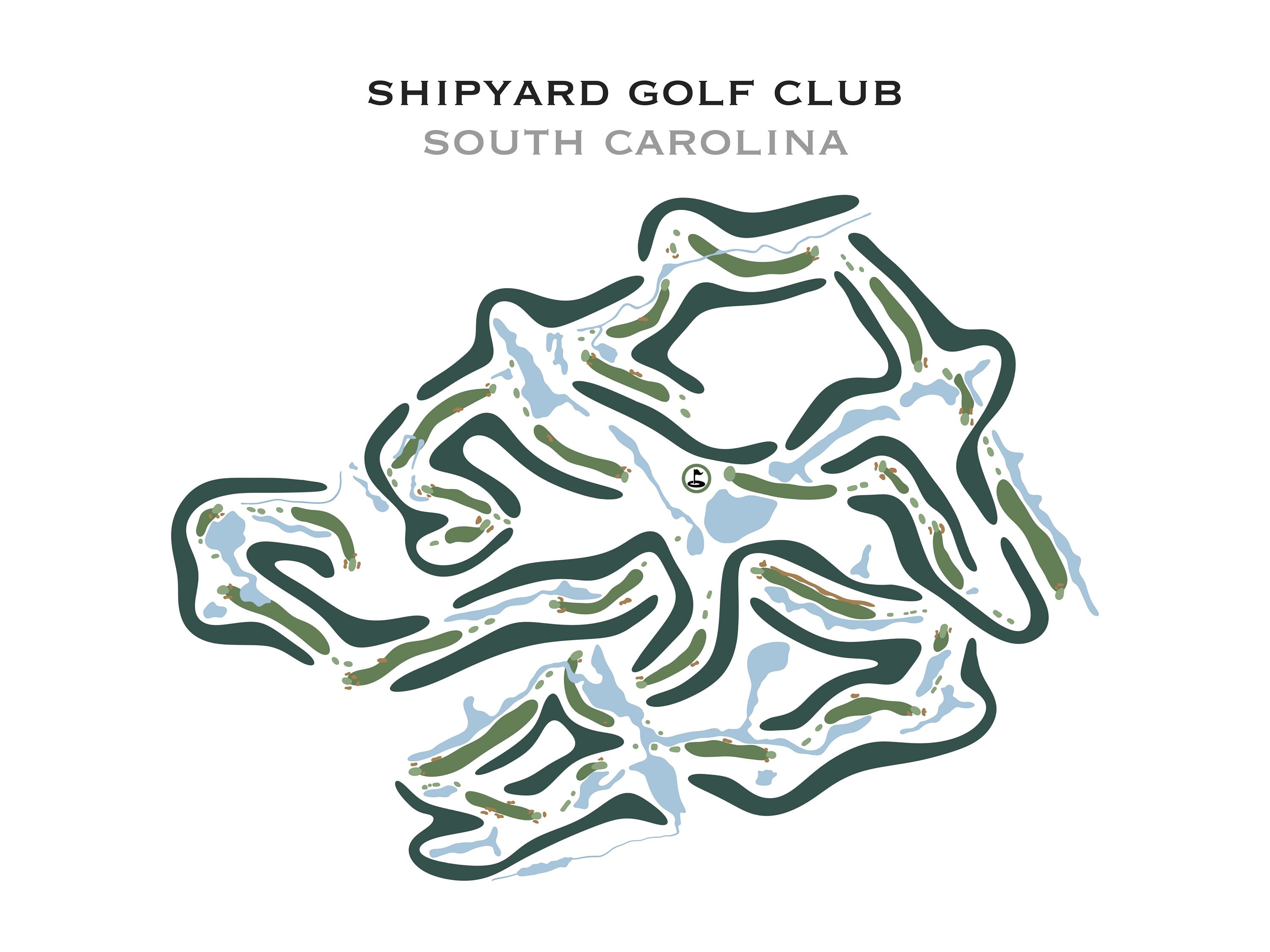 Shipyard Golf Club, SC Golf Course Map, Home Decor, Golfer Gift for Him