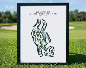 Belgrade Lakes Golf Course, ME Golf Course Map Canvas Wall Art, Golf Gifts for Him, Golf Home Décor, Golf Poster  Decor Gift For Men Women