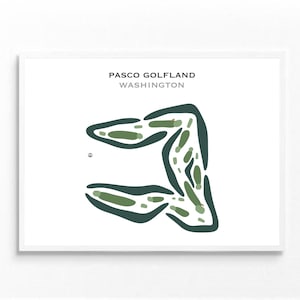 Pasco Golfland, Etat de Washington | Carte du parcours de golf, carte du golf, cadeau golfeur pour lui, mise en page de la carte de score, cadeau petit ami golfeur, impression d'art sans cadre
