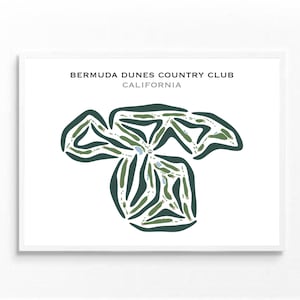 Bermuda Dunes Country Club, CA / Mapa del campo de golf, mapa de golf, regalo de golfista para él, diseño de tarjeta de puntuación, regalo de novio golfista, impresión artística SIN MARCO