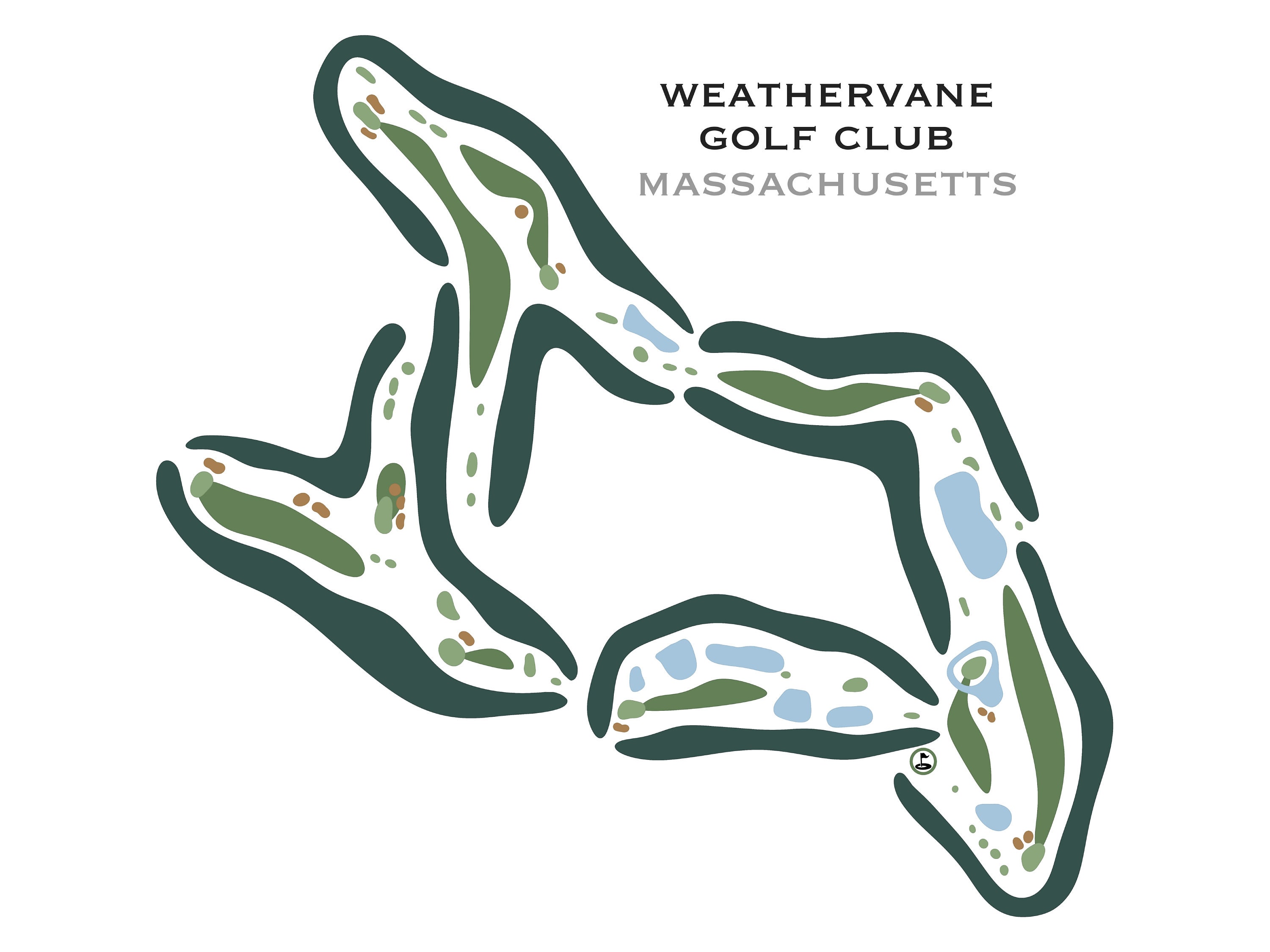 Weathervane Golf Club MA Golf Course Map Home Decor Etsy