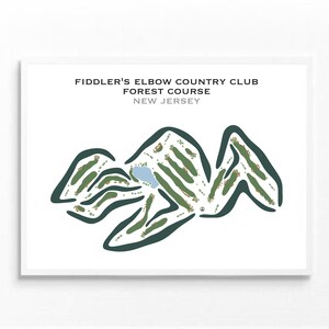 Fiddler's Elbow Country Club - Forest Course, NJ / Mapa del campo de golf, mapa de golf, regalo de golfista para él, regalo de novio golfista, impresión artística SIN MARCO