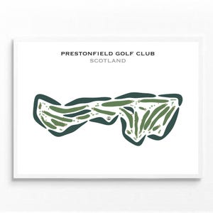 Prestonfield Golf Club, Escocia / Mapa del campo de golf, Mapa de golf, Regalo para golfista, Diseño de tarjeta de puntuación, Regalo para novio golfista, Lámina artística sin marco