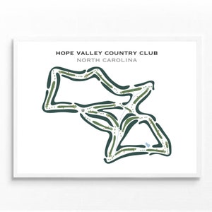 Hope Valley Country Club, NC | Golfbaankaart, golfkaart, golfer cadeau voor hem, scorecardlay-out, cadeau golfer vriendje, kunstdruk INGELIJST