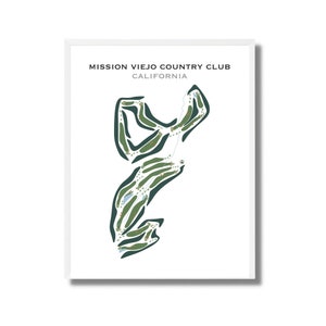 Mission Viejo Country Club, Kalifornien | Golf Platz Karte, Golf Wand Dekor, Papa Geschenk, Golfer Ehemann | Aquarell Stil Kunstdruck Nein gerahmt