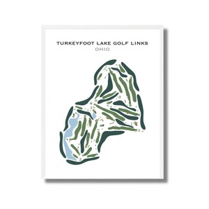 Turkeyfoot Lake Golf Links, Ohio | Golfbaankaart, golfkaart, golfer cadeau voor hem, scorecardlay-out, cadeau golfer vriendje, kunstprint INGELIJSTE
