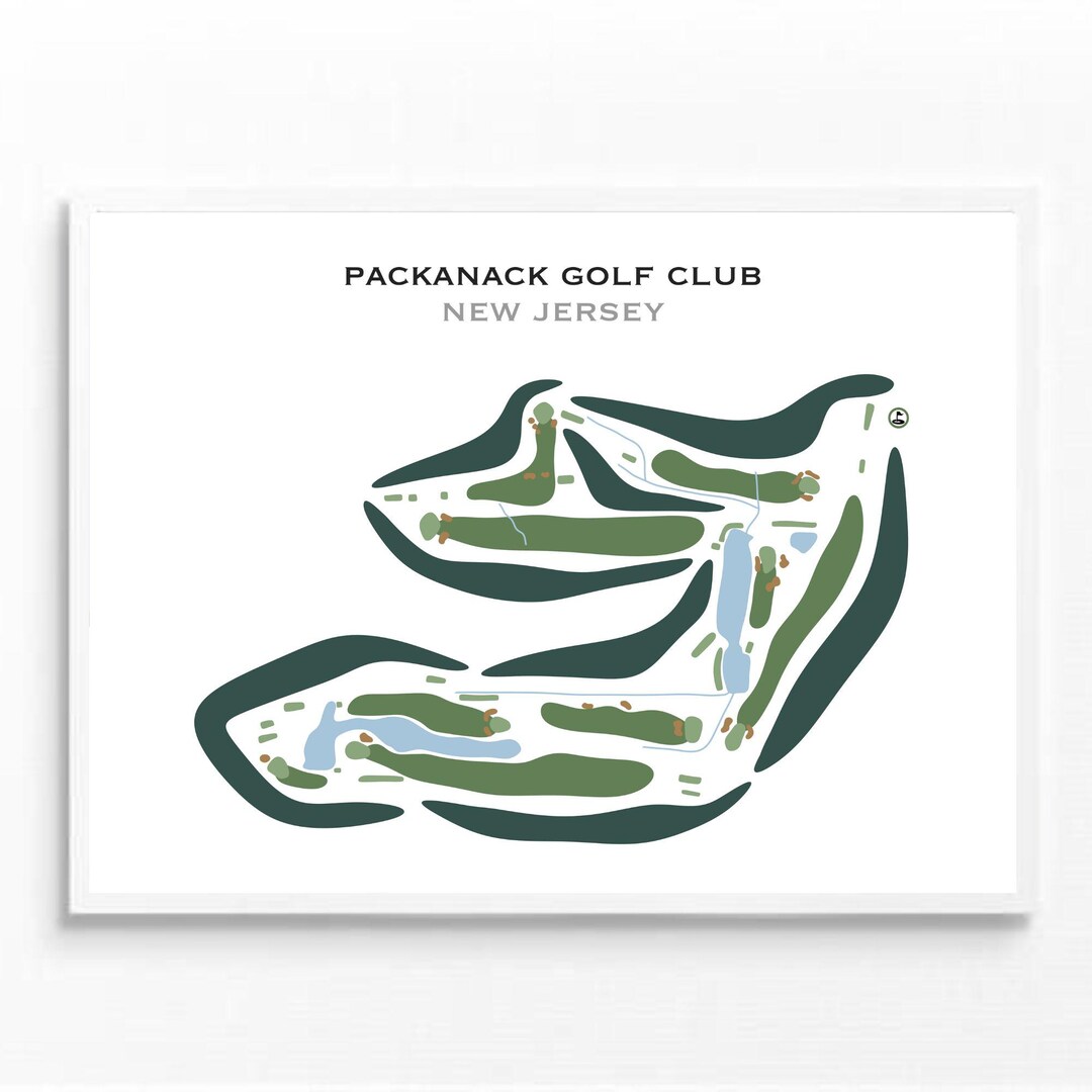 Packanack Golf Club NJ Golf Course Map Golf Map Golfer Gift for