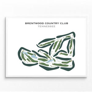 Brentwood Country Club, TN / Mapa del campo de golf, mapa de golf, regalo de golfista para él, diseño de tarjeta de puntuación, regalo de novio golfista, impresión artística SIN MARCO