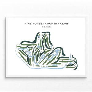Pine Forest Country Club, Tex | Kunstdruck, Golf Karte, Golf Karte, Golf Karte, Score Karte, Golf Karte, Kunstdruck UNGERAHMT, für Sie und Ihn