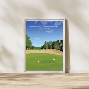 Royal and Ancient Chappaquiddick Links, MA | Golfposter met handtekeninggat, golfdecor, cadeau voor vader, cadeau voor golfliefhebbers, golfcadeau jubileum