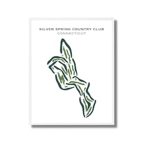 Silver Spring Country Club, Connecticut | Carte du terrain de golf, carte du golf, cadeau golfeur pour lui, mise en page de la carte de pointage, cadeau petit ami golfeur, impression d'art sans cadre
