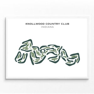 Knollwood Country Club, IN | Golf Course Map, Golf Map, Golfer Gift For Him, Scorecard Layout, Golfer Boyfriend Gift, Art Print Decor