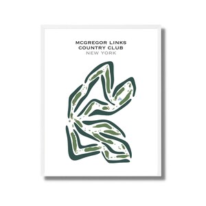 McGregor Links Country Club, NY | Golfbaankaart, decor, golfer cadeau voor hem, scorecardlay-out, cadeau golfer vriendje, kunstdruk INGELIJST