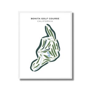 Bonita Golf Course, California | Golf Course Map, Golf Map, Golfer Gift For Him, Scorecard Layout,Golfer Boyfriend Gift,Art Print Decor