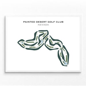 Painted Desert Golf Club, Nevada | Carte du parcours de golf, carte du golf, cadeau golfeur pour lui, mise en page de la carte de score, cadeau petit ami golfeur, impression d'art sans cadre