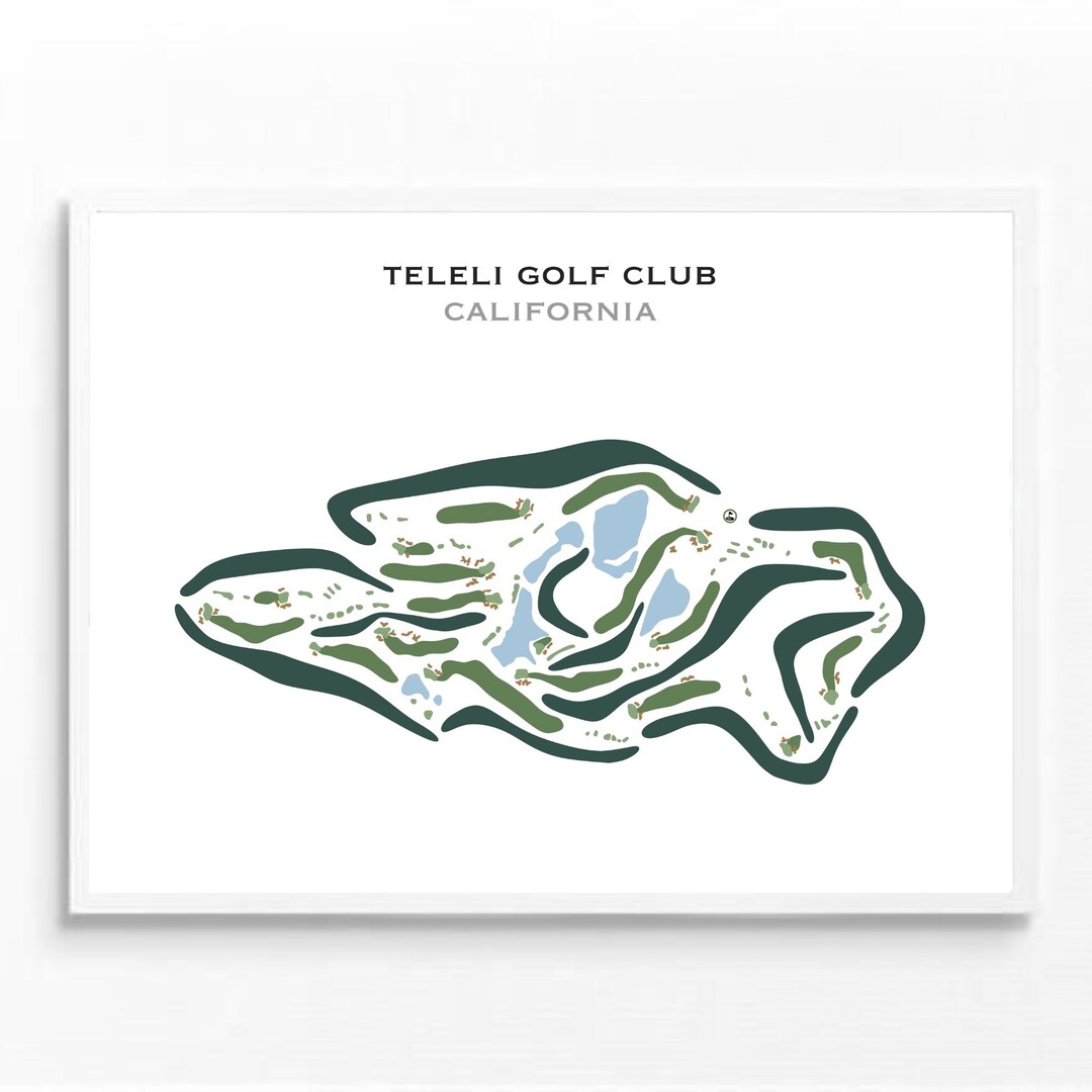 Teleli Golf Club California Golf Course Map Home Decor Golfer Gift Teleli Golf Club California Golf Course Map Home Decor Golfer Gift