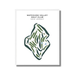 Watchung Valley Golf Club, New Jersey | Golfbaankaart, golfkaart, golfer cadeau voor hem, scorecardlay-out, cadeau golfer vriendje, kunstprint INGELIJST