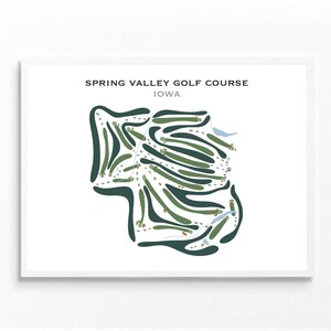 Spring Valley Golf Platz, IA | Kunstdruck, Kunstdruck, Golf Karte, Golf Karte, Score Karte, Golf Karte, Landkarte, Golf Karte, Kunstdruck UNGERAHMT