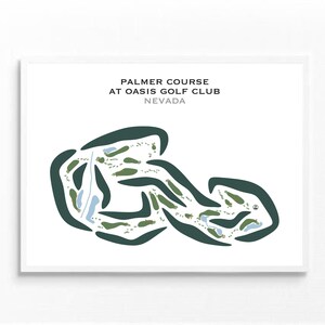 Campo Palmer en Oasis Golf Club, NV / Mapa del campo de golf, Mapa de golf, Regalo para golfista, Tarjeta de puntuación, Regalo para novio golfista, Lámina artística sin marco
