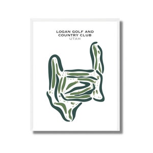Logan Golf & Country Club, Utah | Mapa do campo de golfe, presente de decoração para golfistas | Impressão de arte de qualidade para casa, escritório e sala de estar