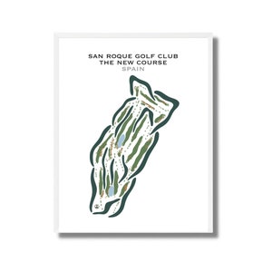 San Roque Golf Club, The New Course, España, Mapa del campo de golf, Impresión del campo de golf, Impresión de arte de golf, Decoración, Regalos para un golfista, Arte de golf SIN MARCO