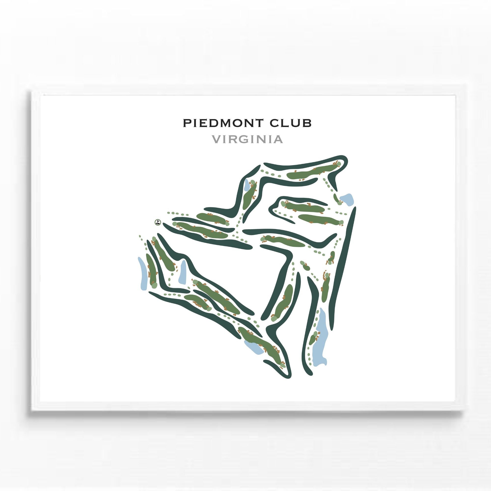 Piedmont Club, Virginia | Golf Course Map, Golf Map, Golfer Gift For Him, Scorecard Layout, Golfer Boyfriend Gift, Art Print Decor