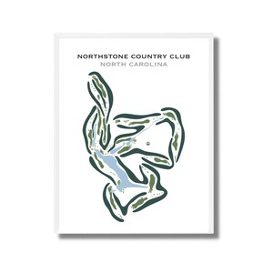 NorthStone Country Club, NC | Golfbaankaart, golfkaart, golfer cadeau voor hem, scorecardlay-out, cadeau golfer vriendje, kunstdruk INGELIJST
