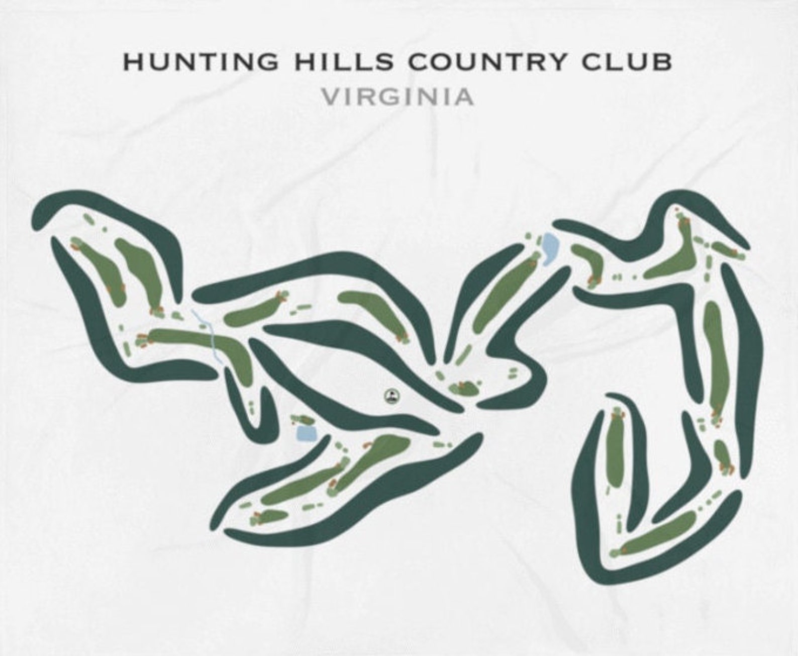 Hunting Hills Country Club, VA | Golf Course Map, Decor, Golfer Gift ...