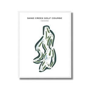 Campo de golf Sand Creek, ID / Mapa del campo de golf, Mapa de golf, Regalo de golfista para él, Diseño de tarjeta de puntuación, Regalo para novio golfista, Impresión artística SIN MARCO