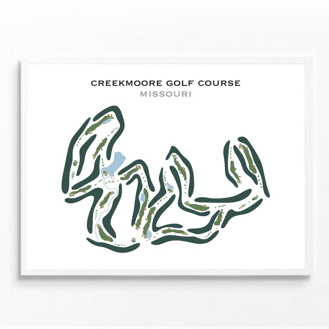Creekmoor Golf Course MO Golf Course Map Home Decor Etsy Creekmoor Golf Course MO Golf Course Map Home Decor Etsy