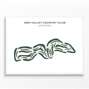 Oro Valley Country Club, Arizona | Golfbaankaart, golfkaart, golfer cadeau voor hem, scorecardlay-out, cadeau golfer vriendje, kunstdruk INGELIJST