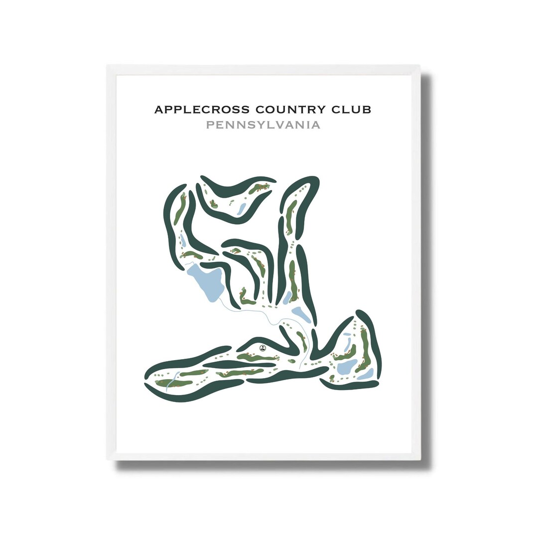 Applecross Country Club PA Golf Course Map Home Decor Golfer Gift Applecross Country Club PA Golf Course Map Home Decor Golfer Gift