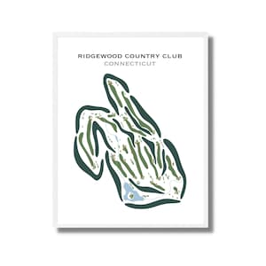 Ridgewood Country Club, CT / Mapa del campo de golf, mapa de golf, regalo de golfista para él, diseño de tarjeta de puntuación, regalo de novio golfista, impresión artística SIN MARCO