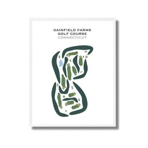 Parcours de golf de Gainfield Farms, Connecticut | Carte du parcours de golf, carte du golf, cadeau golfeur pour lui, mise en page de la carte de score, cadeau petit ami golfeur, impression d'art sans cadre
