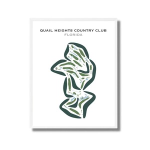 Country Club de Quail Heights, Floride | Carte du parcours de golf, carte du golf, cadeau golfeur pour lui, mise en page de la carte de score, cadeau petit ami golfeur, impression d'art sans cadre