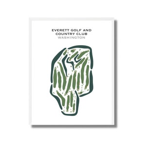 Everett Golf & Country Club, WA | Golf Course Map, Decor, Golfer Gift For Him, Scorecard Layout, Golfer Boyfriend Gift, Art Print Decor