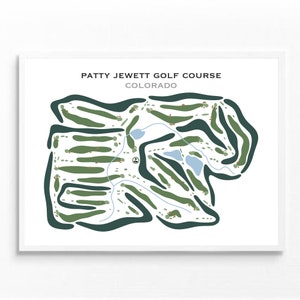 Patty Jewett-golfbaan, Colorado, golfbaan afdrukken, golfdecor, golfcadeaus voor hem, gepersonaliseerde geschenken, verjaardagscadeau, aangepaste golfkaart