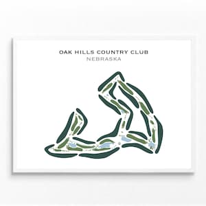 Oak Hills Country Club, NE / Mapa del campo de golf, mapa de golf, regalo de golfista para él, diseño de tarjeta de puntuación, regalo de novio golfista, impresión artística SIN MARCO