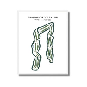 Broadmoor Golf Club, Washington | Golfbaankaart, golfcadeaus voor vader, golfmuurkunst | Kunstafdruk in aquarelstijl, niet ingelijst