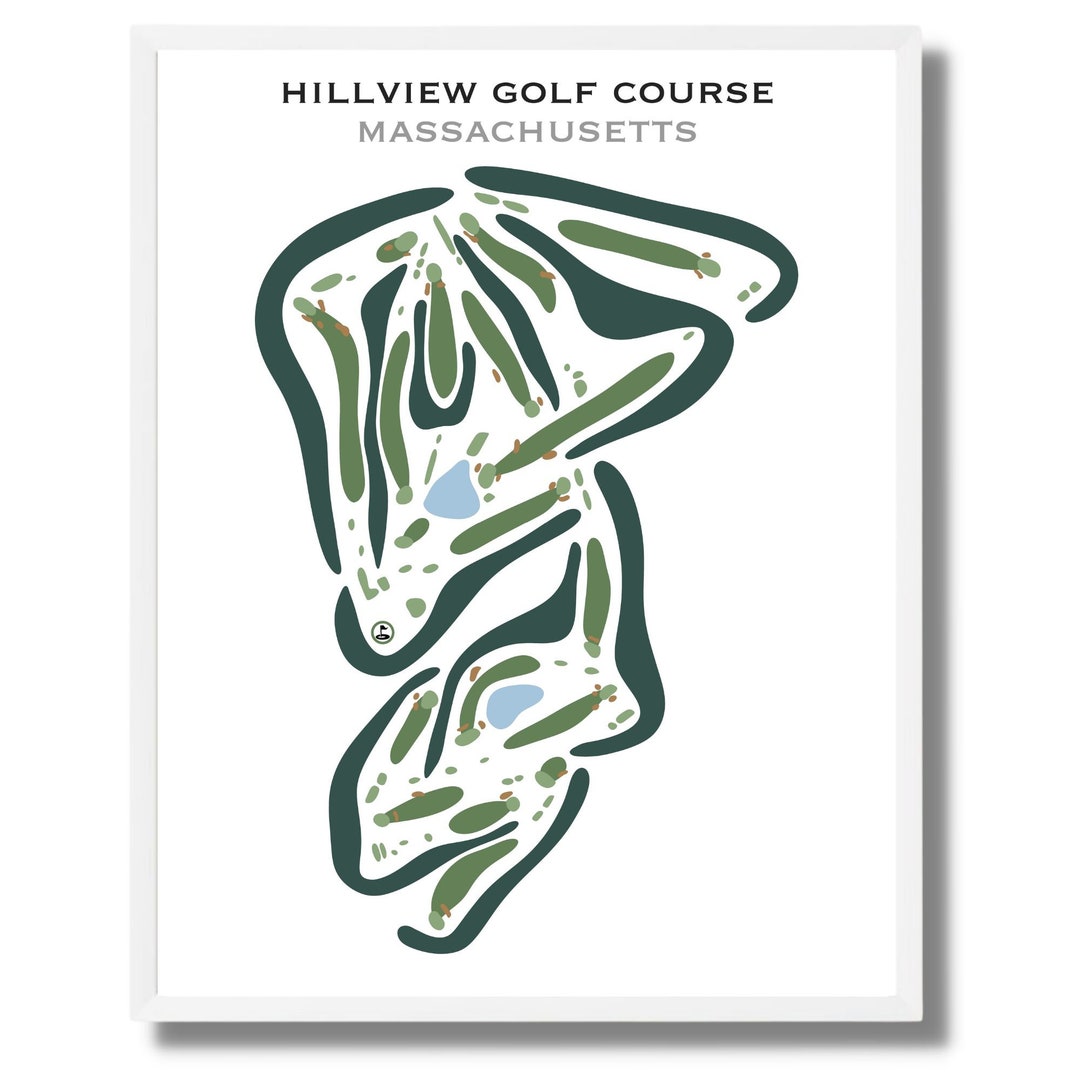 Hillview Golf Course MA Golf Course Map Home Decor Golfer Etsy