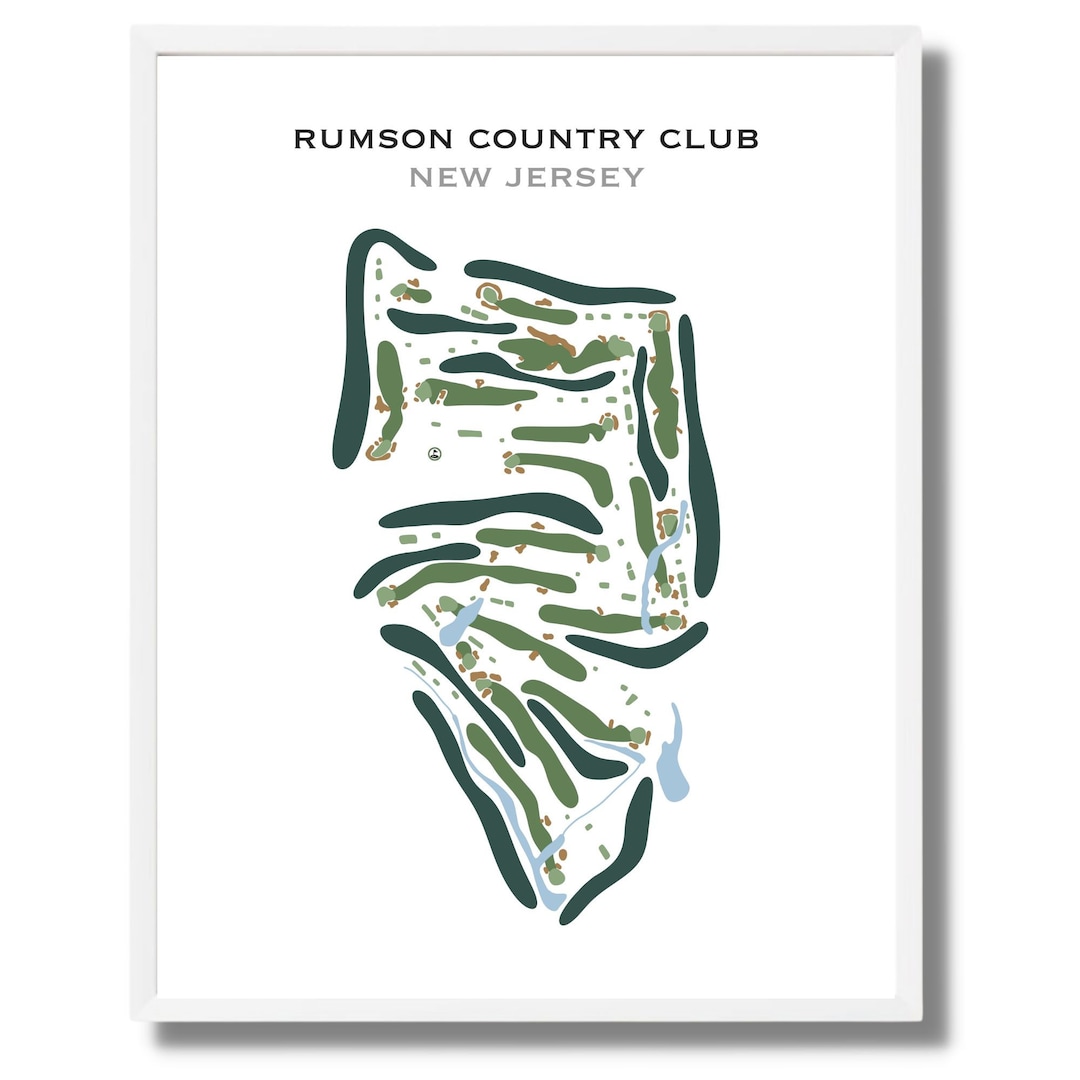 Rumson Country Club NJ Golf Course Map Home Decor Golfer Etsy