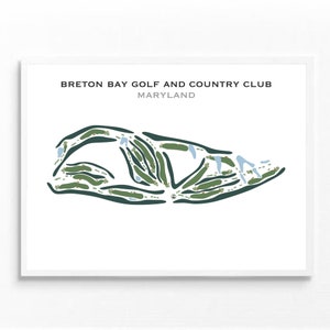 Breton Bay Golf & Country Club, Maryland | Carte du parcours de golf, carte du golf, cadeau golfeur, mise en page de la carte de score, cadeau petit ami golfeur, impression d'art sans cadre