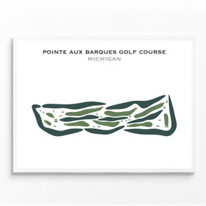 Pointe Aux Barques Golf Club, MI / Mapa del campo de golf, mapa de golf, regalo de golfista para él, diseño de tarjeta de puntuación, regalo de novio golfista, impresión artística SIN MARCO