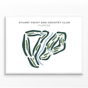 Stuart Yacht & Country Club, FL | Golf Course Map, Golf Map, Golfer Gift For Him, Scorecard, Golfer Boyfriend Gift,Art Print Decor